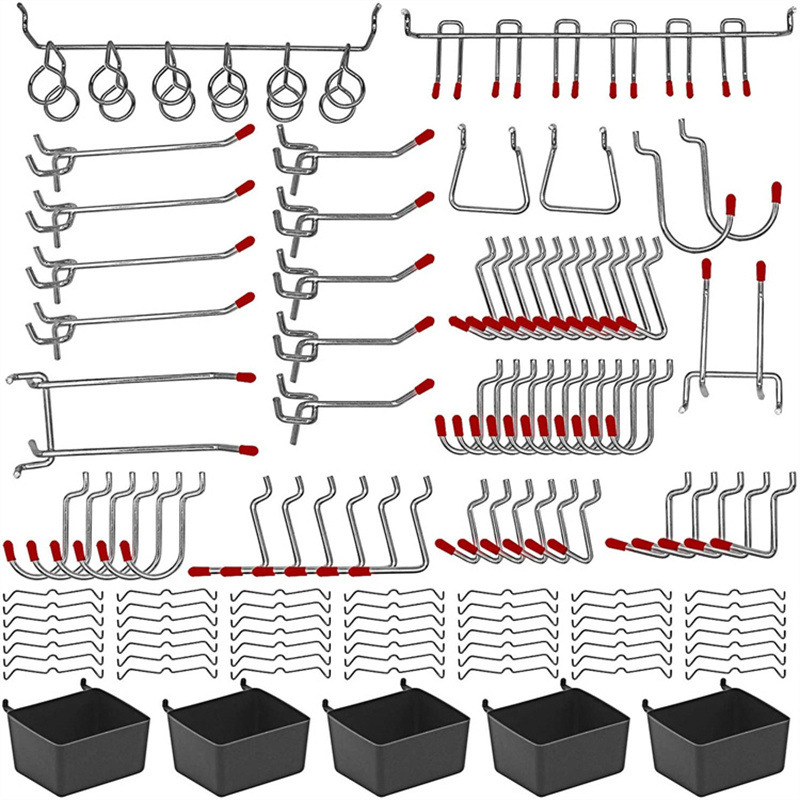 Workshop Tools On Wall - 114 pçs pegboard ganchos conjunto de
