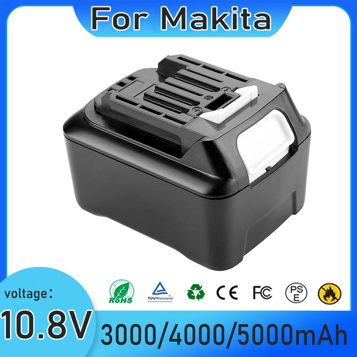 Makita Drill Hp1640 - k 5000mAh 10,8V para Makita 197390-1