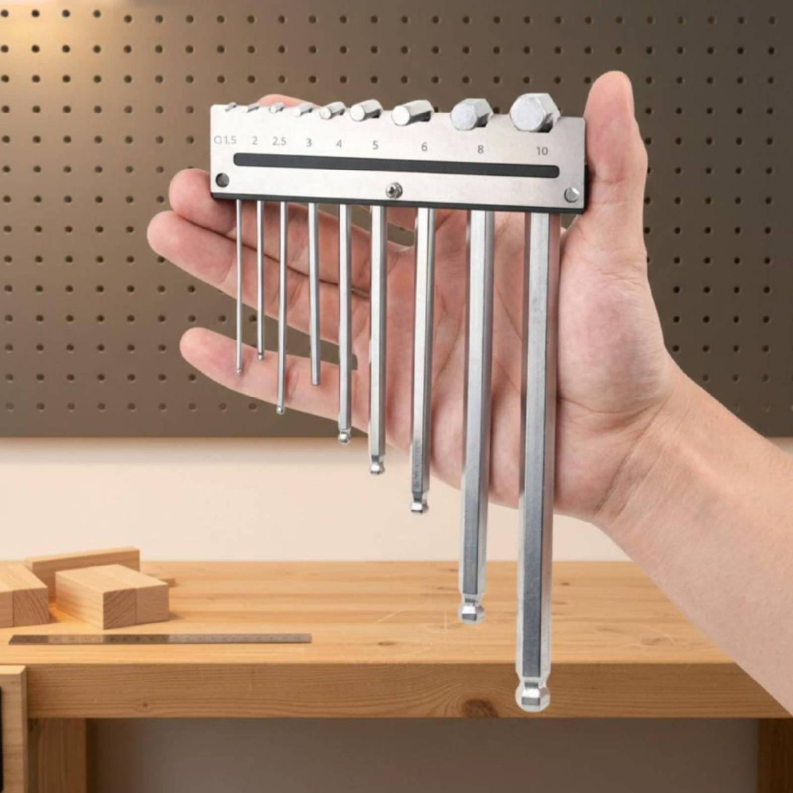 Tools In Metal Workshop - Suporte de Parede para Chaves Hexagonais,