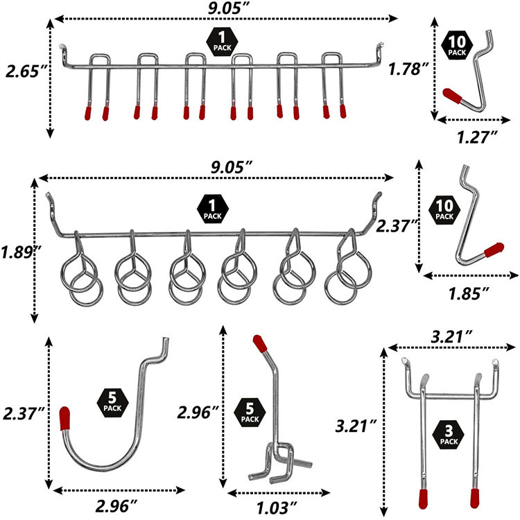 114 pçs pegboard ganchos conju - Workshop Tools On Wall avaliação e preço