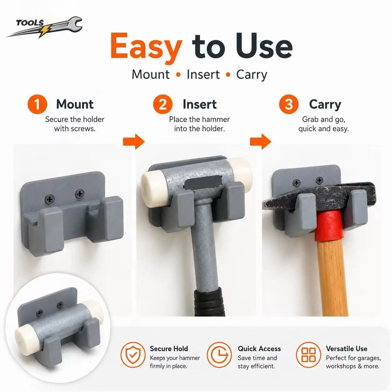 2 Suportes de Parede para Mart - Workshop Tools Hammer avaliação e preço