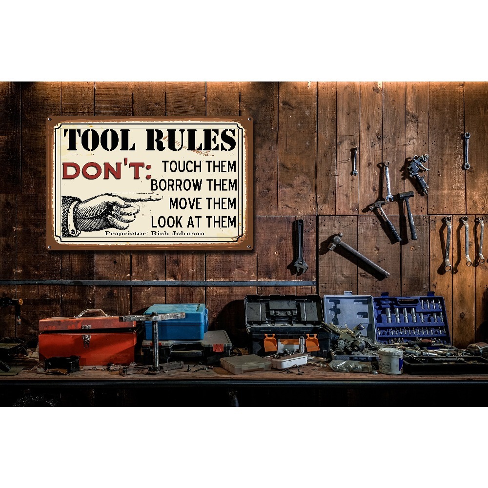 1 unidade Placa de Metal Perso - Workshop Tools And Names avaliação e preço