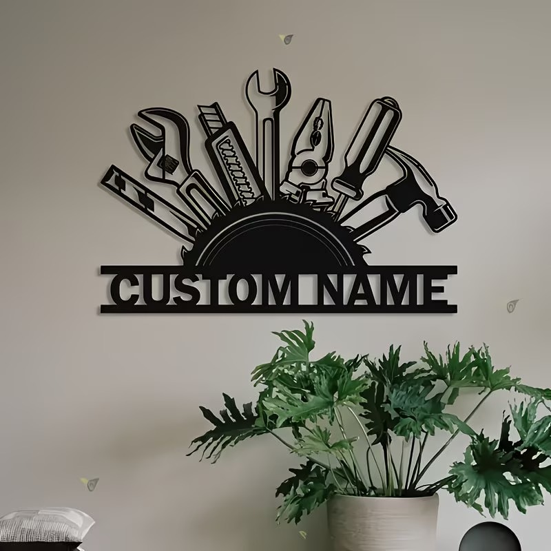 Arte de Parede em Metal Person - Workshop Tools And Names avaliação e preço